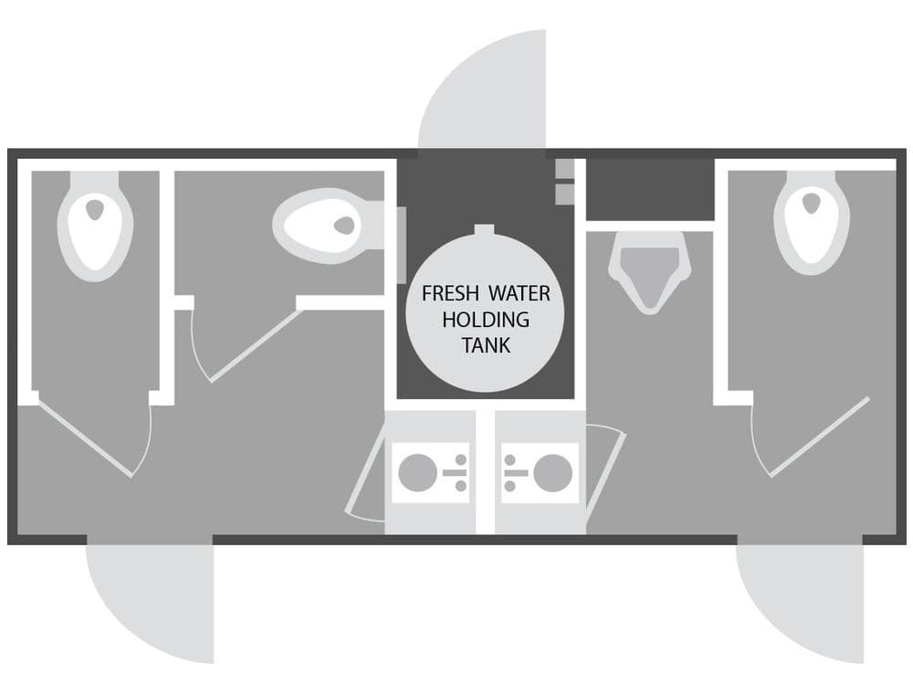 Restroom trailer floor plan layout